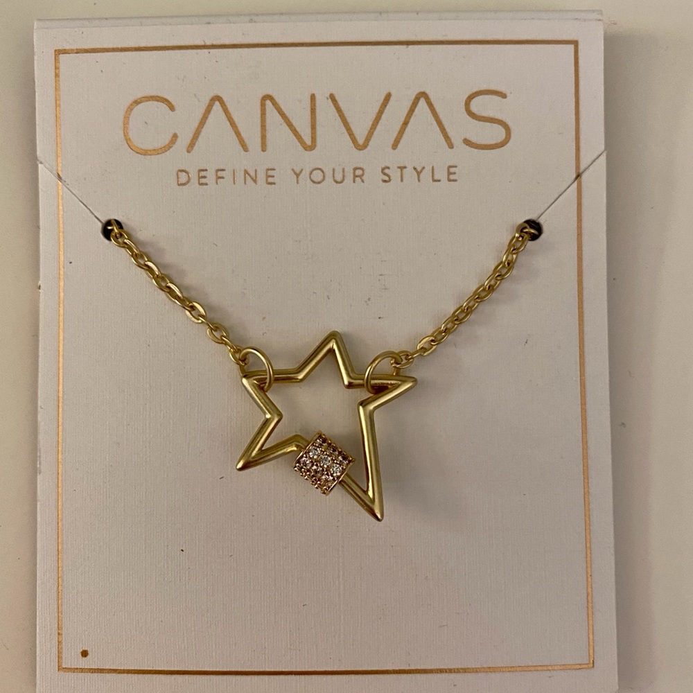 CANVAS Lola Star Screw Lock Necklace In Worn Gold